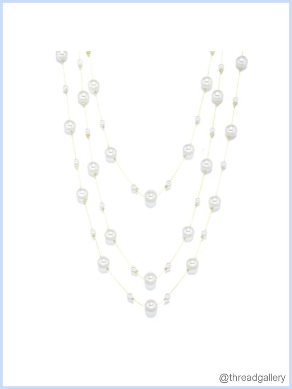 Long Pearl Necklace 14K Gold Plated Sweater Chain Strand 67"
